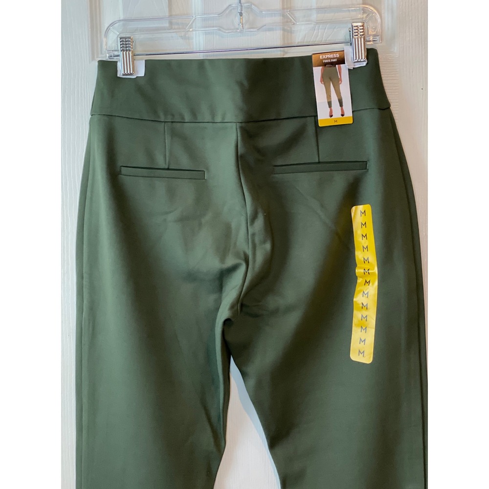 Express Ponte Pant Women Size M Olive Green High Rise Slim Tapered Leggings New - Picture 5 of 14